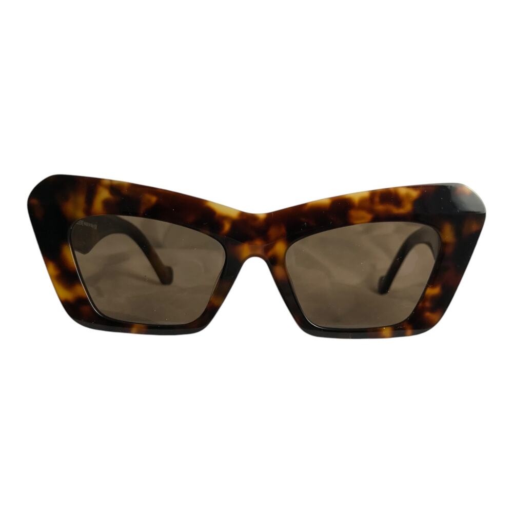 Loewe Sunglasses Women Tortoiseshell Frame Gold Trim Cat Eye Retro Acetate Italy - Picture 2 of 8